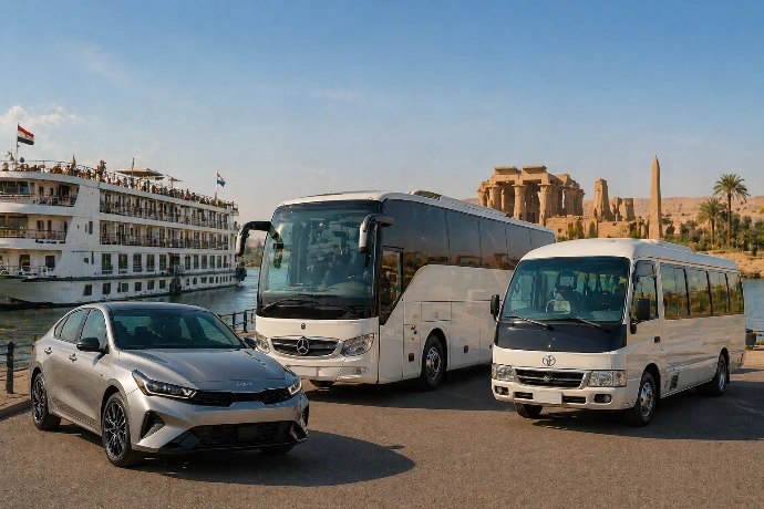 Private airport transfer service in Egypt with luxury vehicle and airport assistance