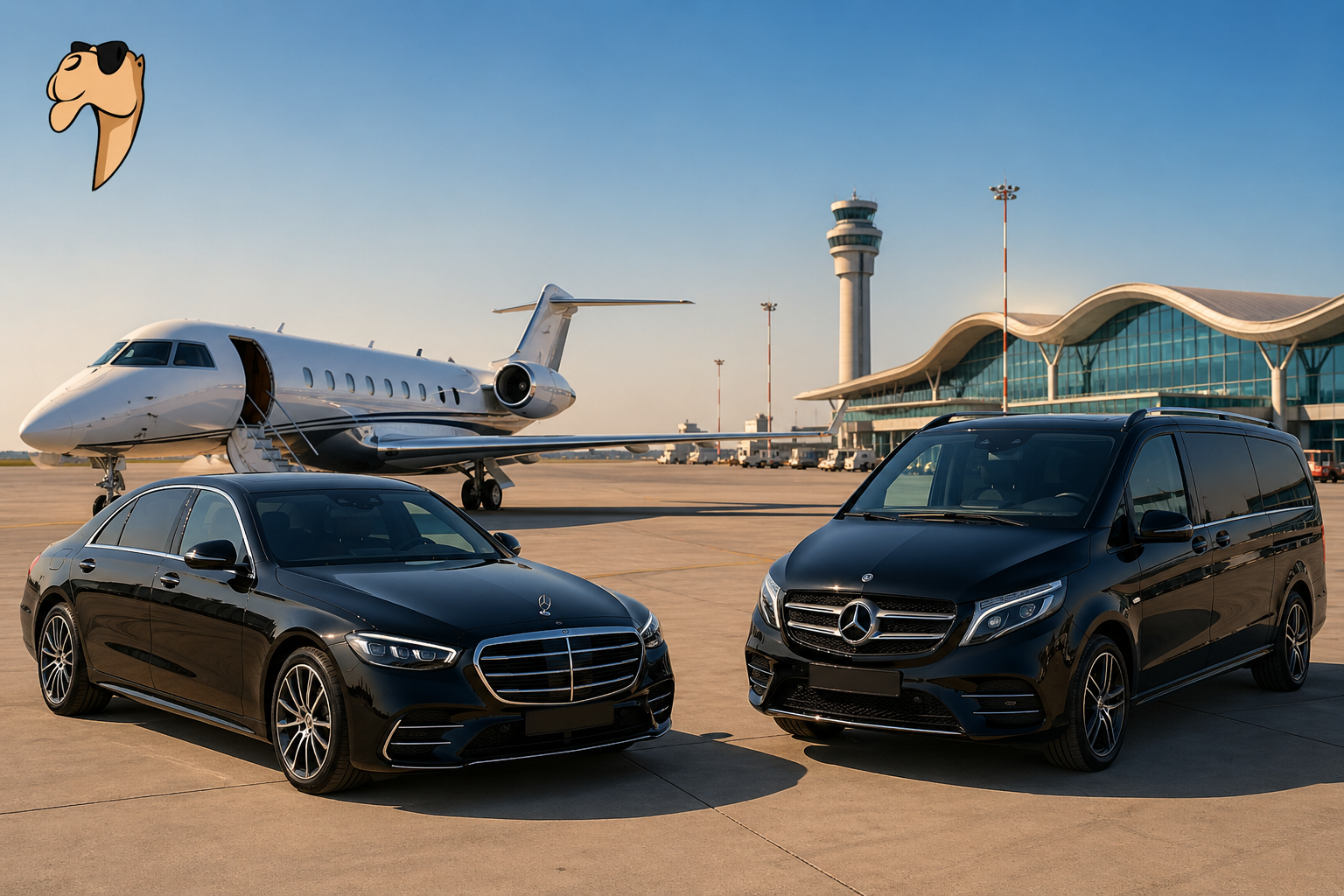 Private airport transfer service in Egypt with luxury vehicle and airport assistance
